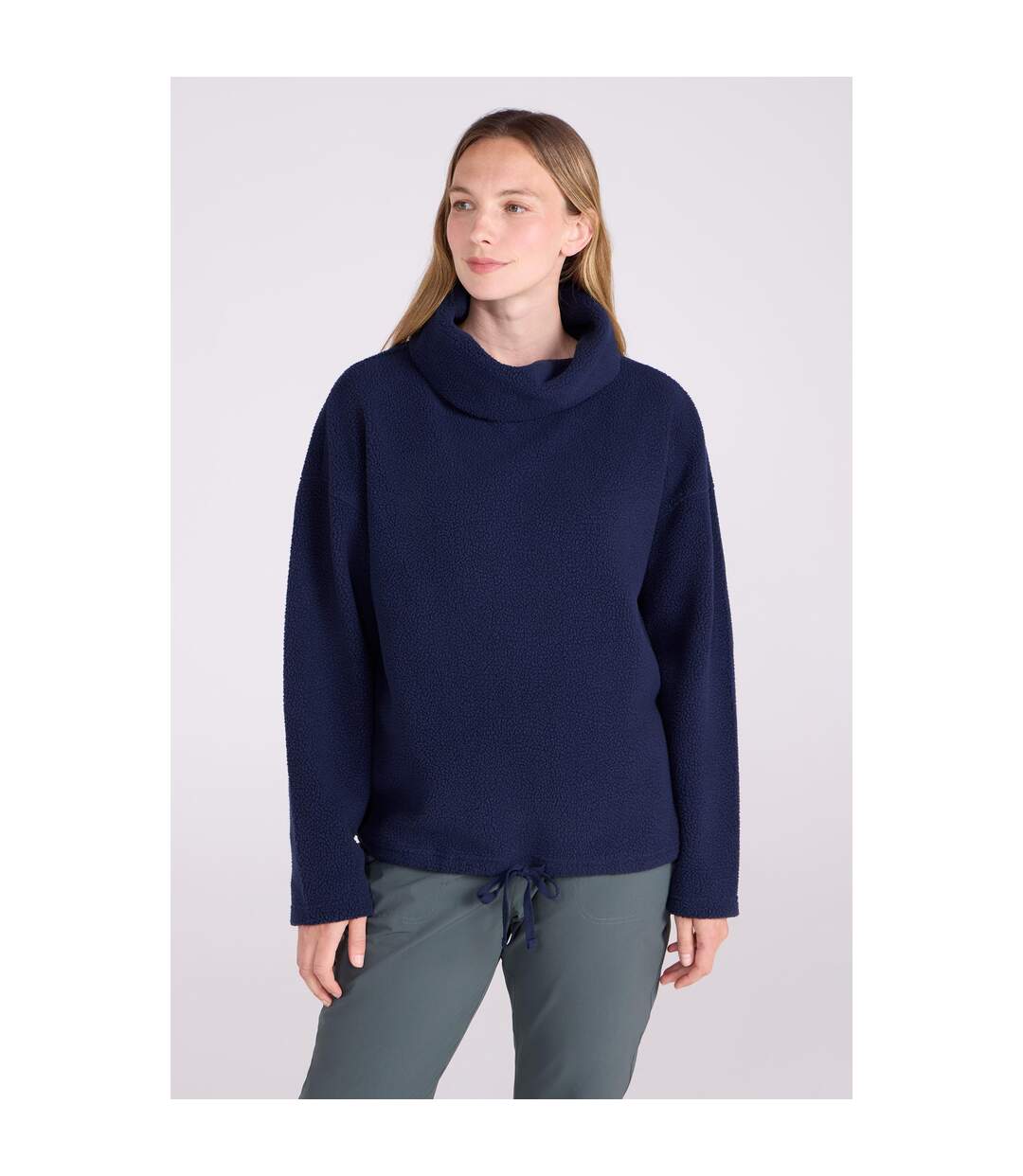 Womens/ladies Rydal Fleece Top Navy Mountain Warehouse-1