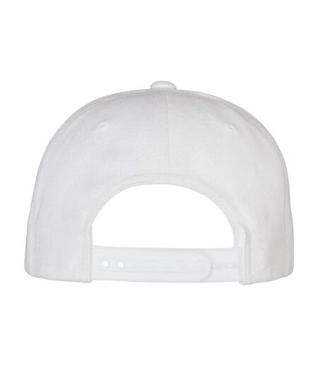 Unisex Adult Logo 5 Panel Snapback Cap White Flexfit