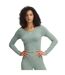 Womens/ladies Vanish Slim Long-sleeved Crop Top Light Green Under Armour-1