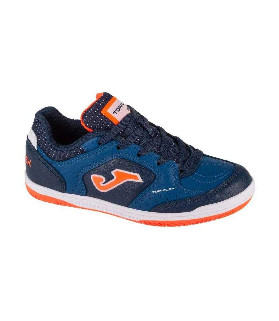 Childrens/kids Top Flex Indoor Football Shoes Navy Blue Orange Joma-1