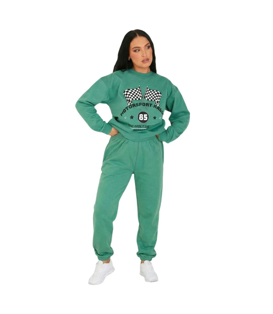 Sweat Motif/style Imprimé Graphique Femme Vert Missy Empire-4