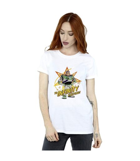 Disney Womens/Ladies Toy Story Buzz To Infinity Cotton Boyfriend T-Shirt (Blanc) - UTBI46922