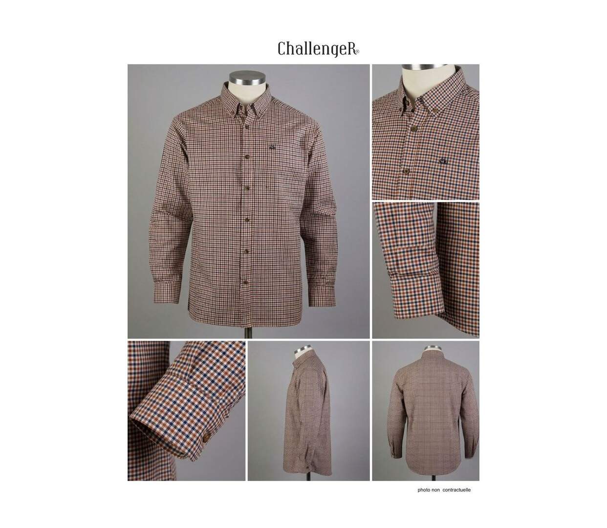 Chemise à carreaux Manches Longues Homme Challenger Troglo1 à Carreaux-3