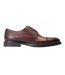 Mens magnus leather toe cap derby shoes burnt brown Base London-2
