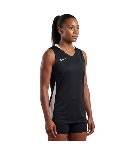 Maillot Sans Manches Motif/style Panneau Contrasté Femme Noir Blanc Nike