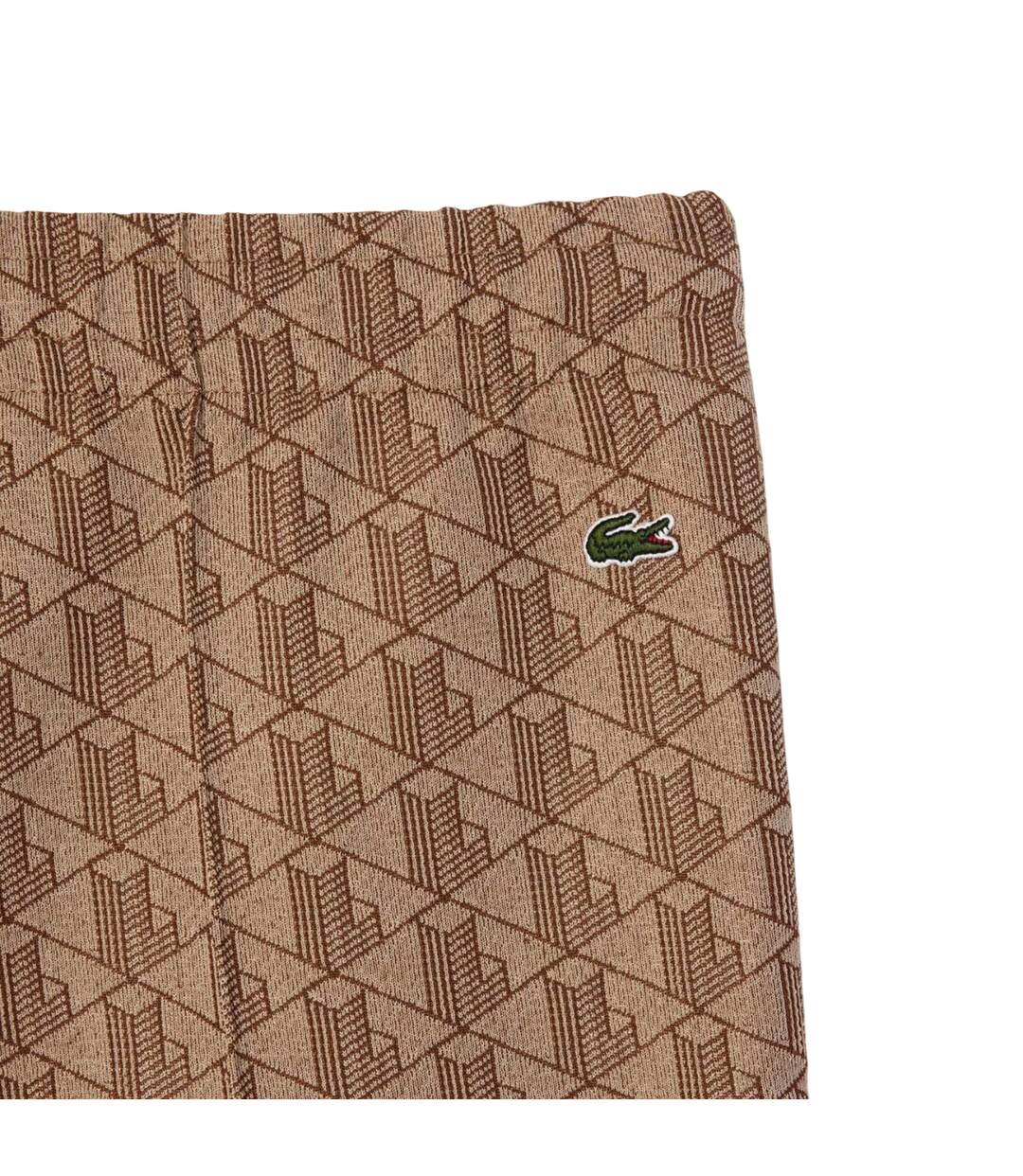 Womens/ladies Monogram Flared Jogging Bottoms Beige Lacoste-3