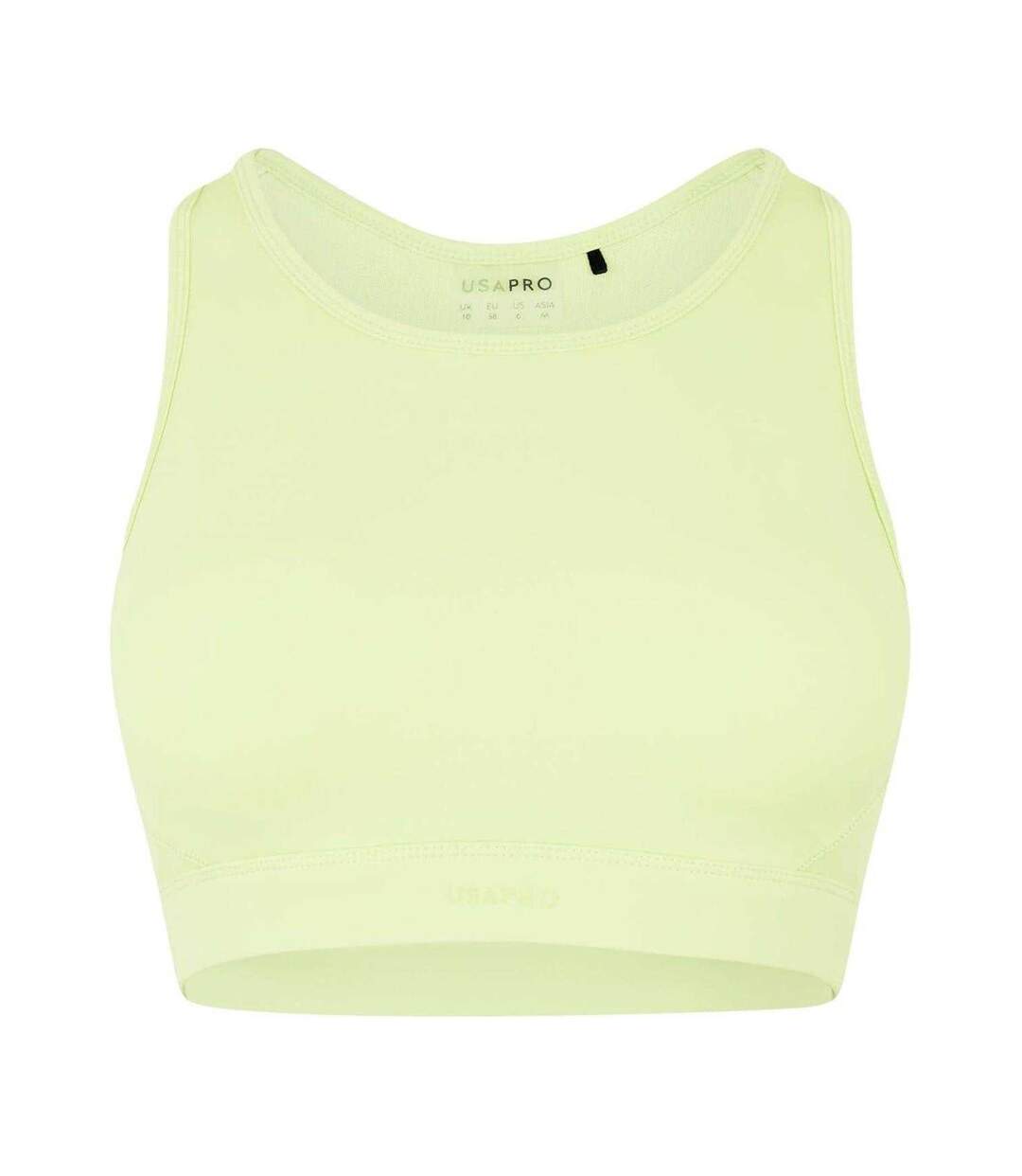 Womens/ladies Core Racerback Sports Bra Lime Green USA Pro-2