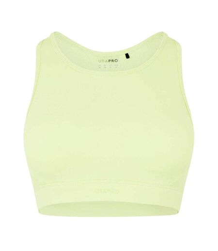 Womens/ladies Core Racerback Sports Bra Lime Green USA Pro