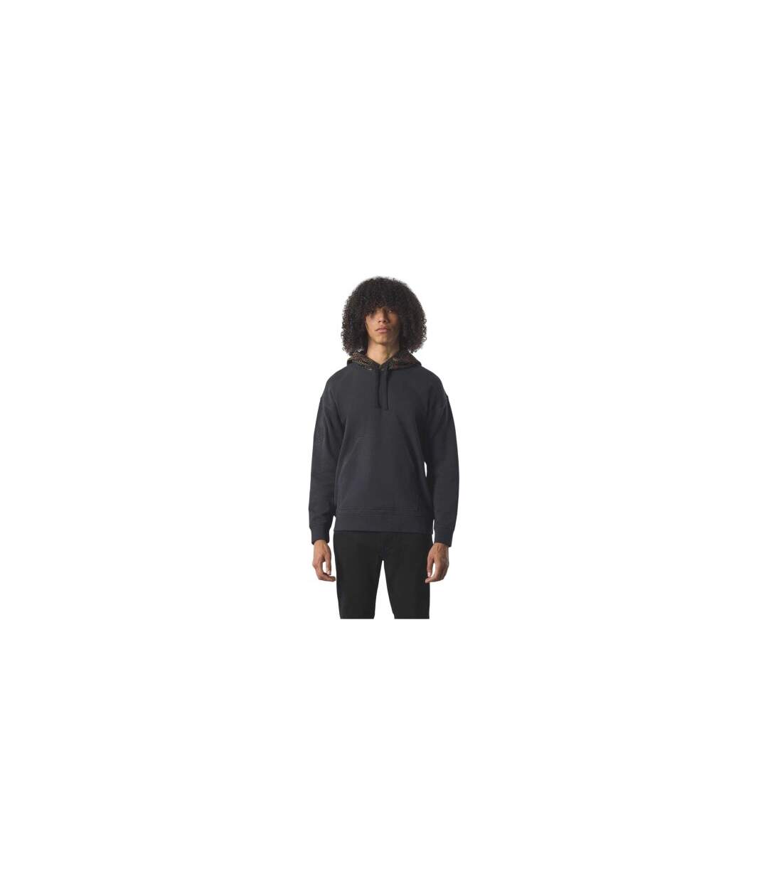Mens Parthian Cotton Blend Drawstring Hoodie Black Pretty Green-1