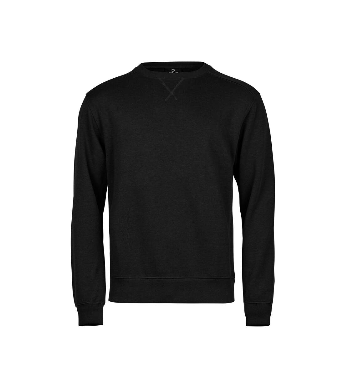 Mens Ribbed Interlock Crew Neck Sweatshirt Black Tee Jays-1