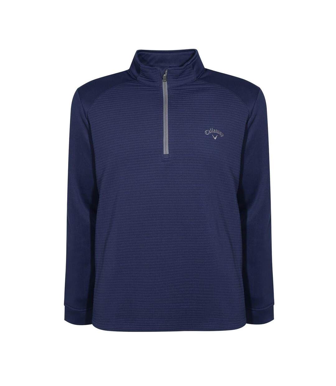 Mens Herringbone Quarter Zip Golf Top Peacoat Callaway-1