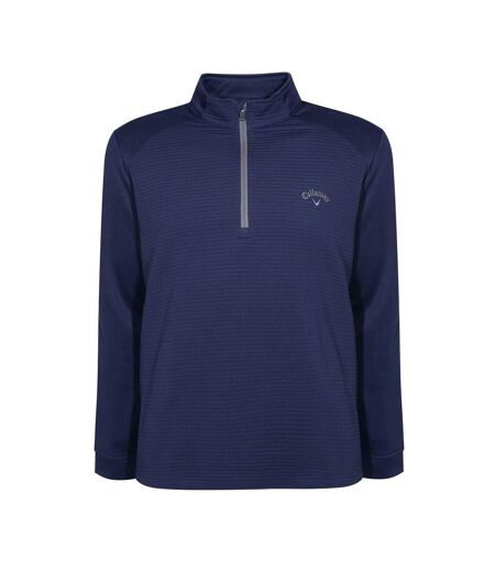 Mens Herringbone Quarter Zip Golf Top Peacoat Callaway