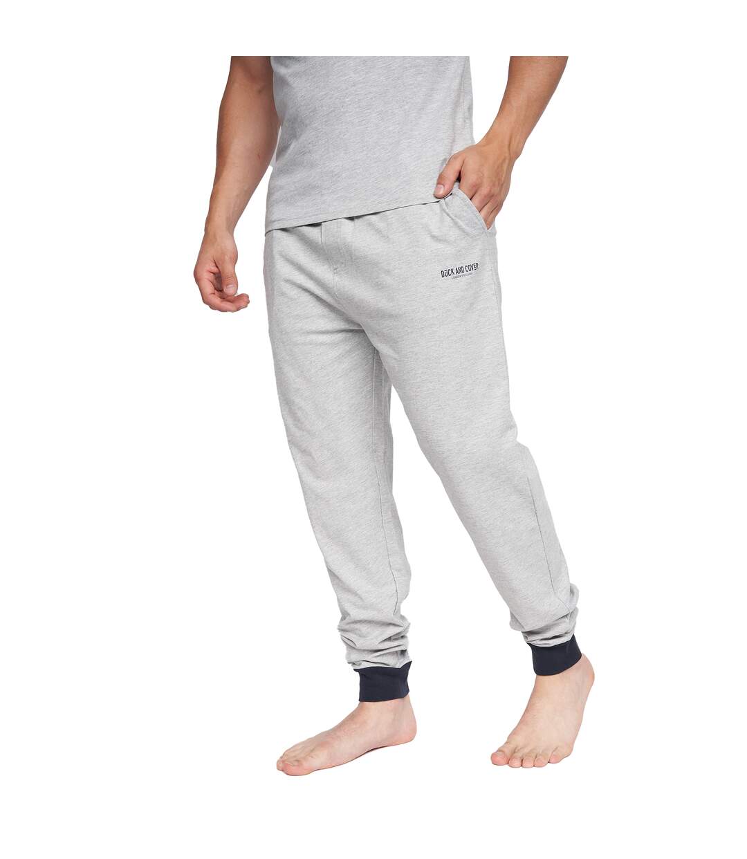 Mens vianney pyjama set grey marl Duck and Cover-4