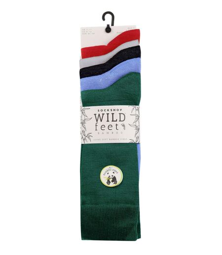 5 Pack Mens Plain Coloured Bamboo Dress Socks