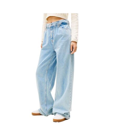 Jean ample bleu femme tommy hilfiger paperbag - w25-l30