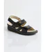 Sandales cuir brodé grande largeur-1