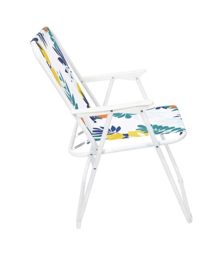 Set de 2 chaises de jardin pliantes en acier et tissu Rio