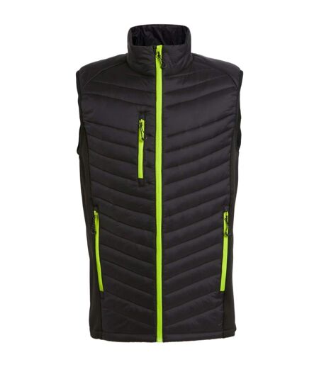 Mens Quilted Hybrid Gilet Black Lime Green Regatta Professional