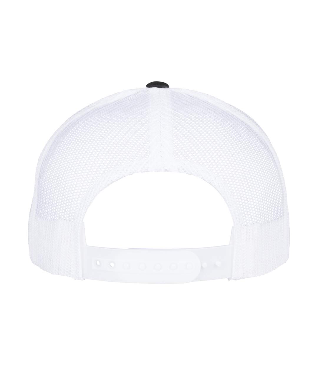 Unisex Adult Two Tone 5 Panel Trucker Cap Black White Flexfit-2