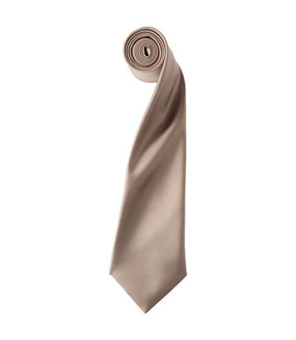 Premier Unisex Adult Colours Satin Tie (Khaki) (One Size)