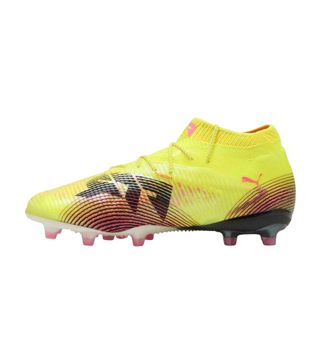 Womens/ladies Future 8 Ultimate Wavy Lines Firm Ground Football Boots Yellow Puma-2