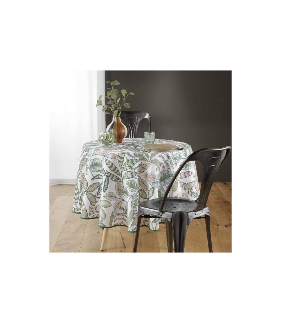 Nappe Ronde Imprimé Beautaline 180cm Vert