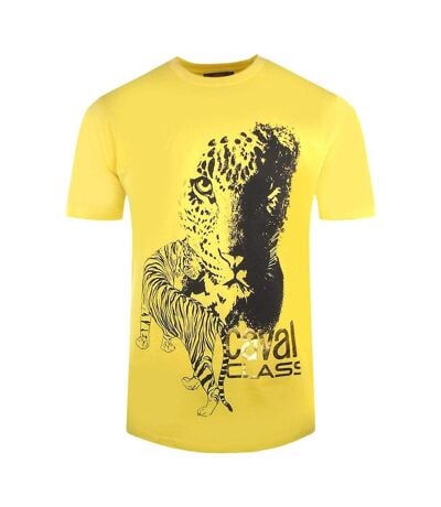 T-shirt Motif/style Tigre Homme Jaune Cavalli Class