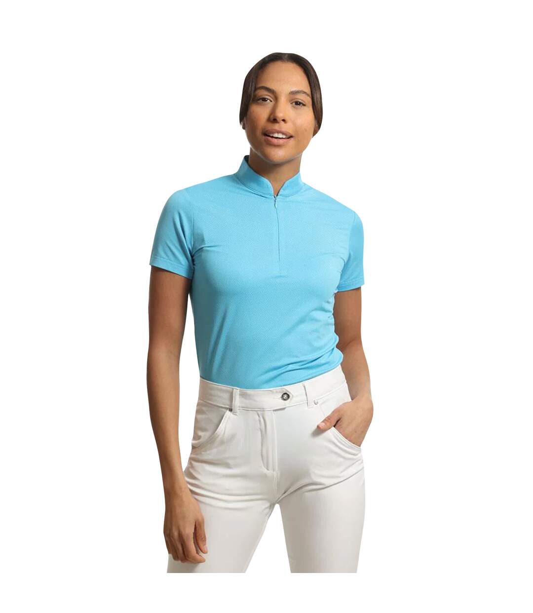 Polo femme vrai bleu Island Green-4