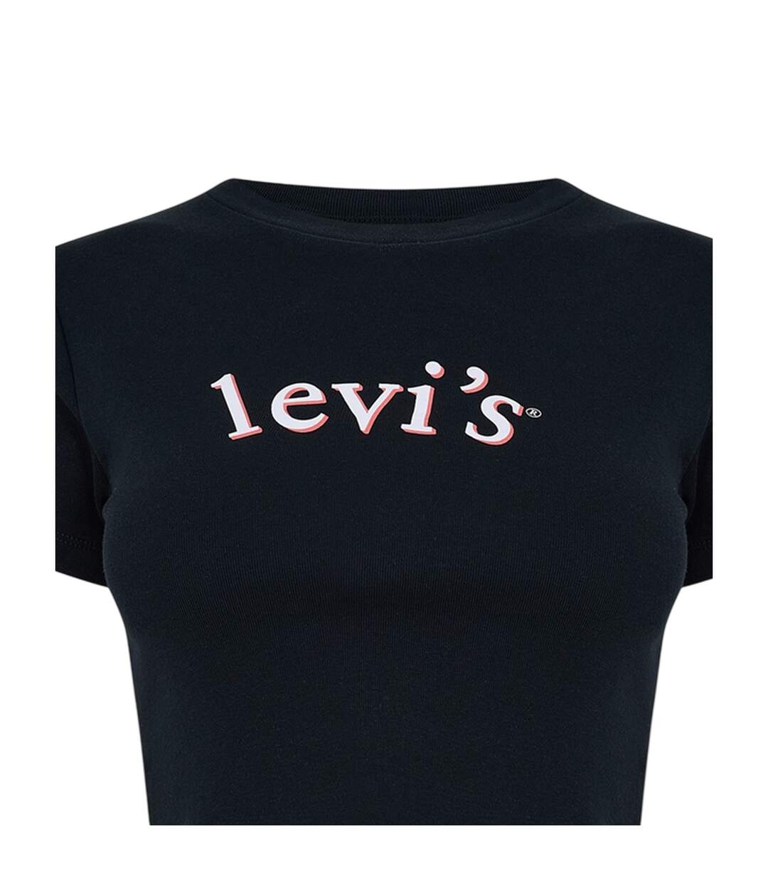 Womens/ladies Logo Boxy T-shirt Black Levis-3