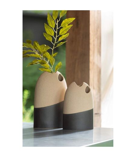 Vase Haut en Céramique Black Lombok 25cm Noir