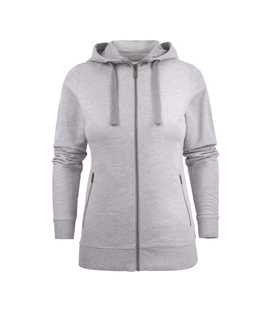 Womens/ladies duke full zip hoodie ash James Harvest-1