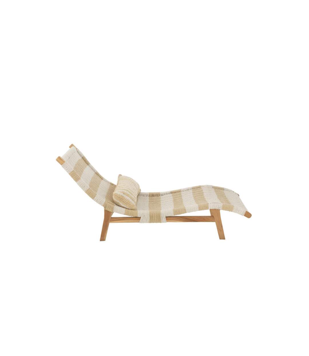 Transat avec Coussin Lombok 168cm Blanc & Naturel-3