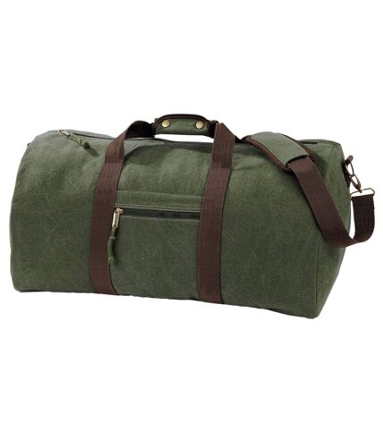 Quadra Vintage Canvas Holdall Duffel Bag - 45 liters (Pack of 2) (Vintage Military Green) (One Size) - UTBC4429