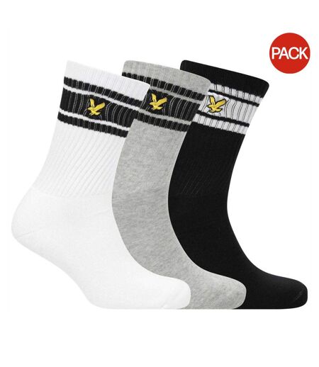 Lot De 3  Chaussettes De Sport Grant Homme Blanc Gris Noir Lyle & Scott