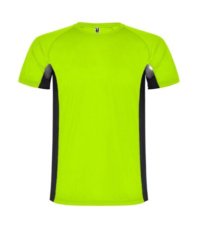 T-shirt shanghai homme vert fluorescent/plomb foncé Roly