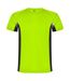 T-shirt shanghai homme vert fluo / noir uni Roly