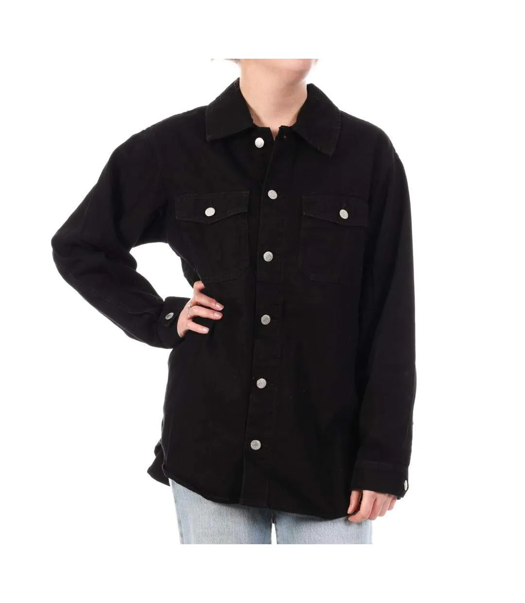 Veste en jean noir femme vero moda kirsa-1