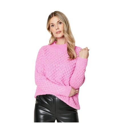 Dorothy Perkins Womens/Ladies Honeycomb Stitch Cable Knit Sweater (Pink)
