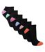 6 Pack Ladies Bamboo Trainer Socks Soft Breathable Heel Toe Design-3