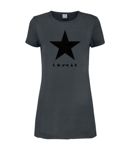 Robe t-shirt black star femme charbon de bois Amplified