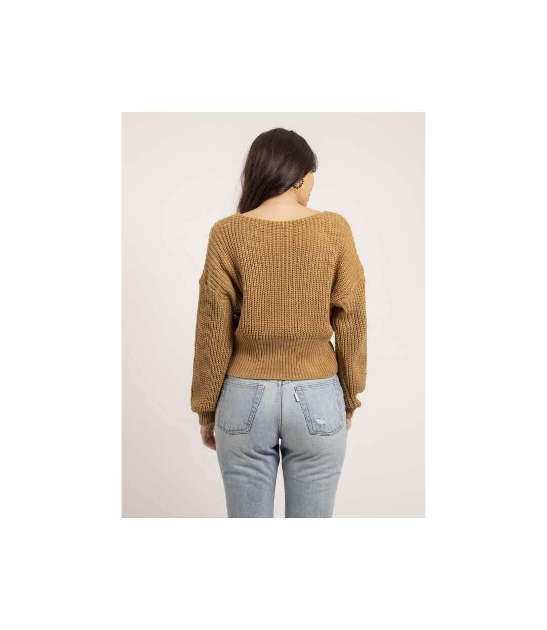 Pull col V avec noeud KIRVINA - Dona X Lisa-2