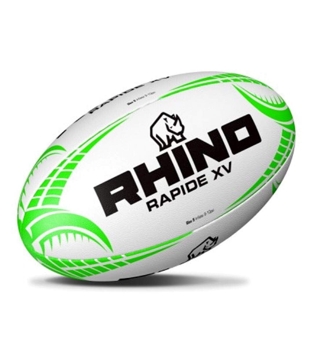 Ballon de rugby rapide taille 4 blanc / vert Rhino