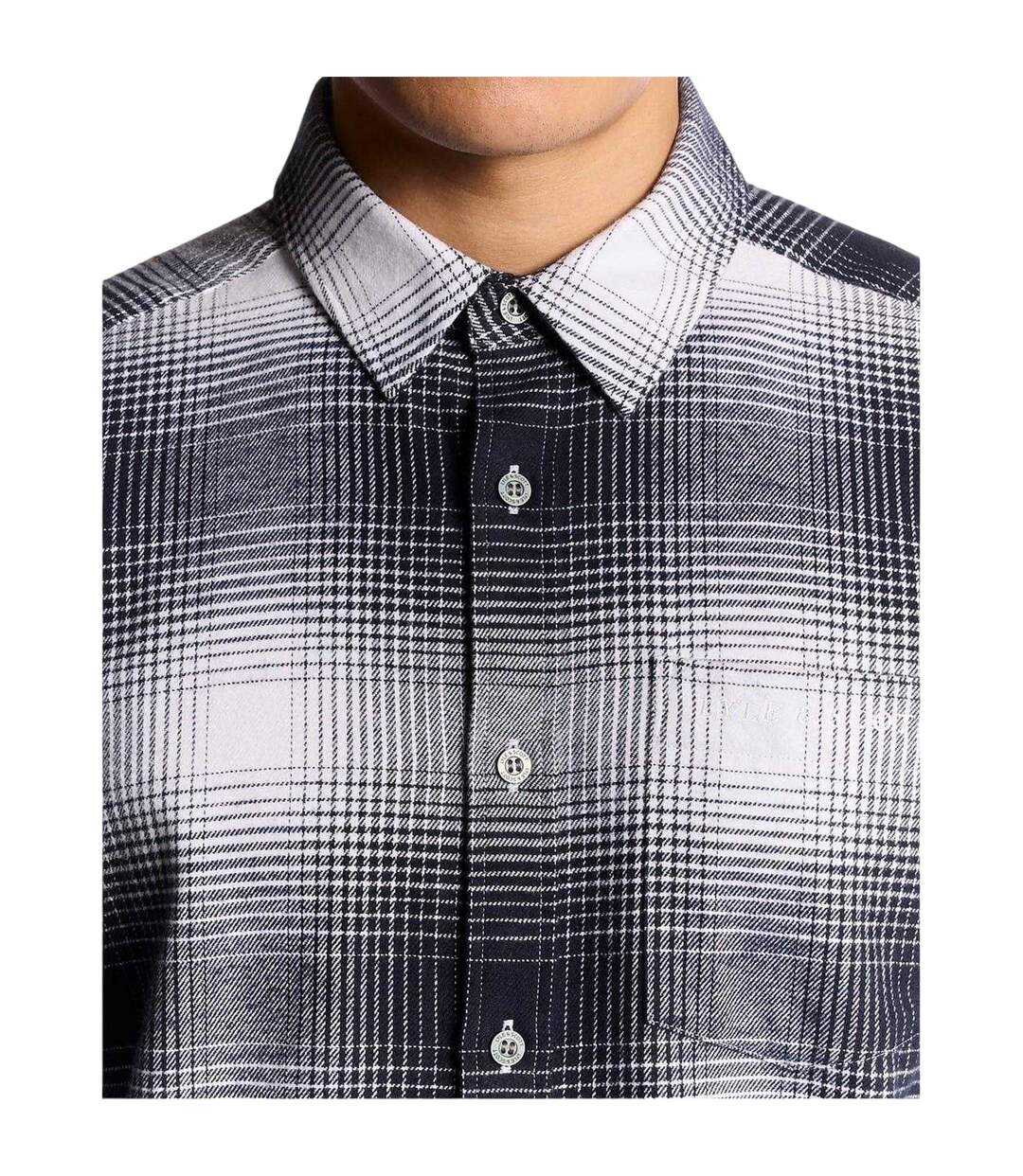 Chemise Manches Longues En Flanelle Motif/style Motif Écossais Homme Bleu Nuit Blanc À Carreaux Lyle & Scott-4