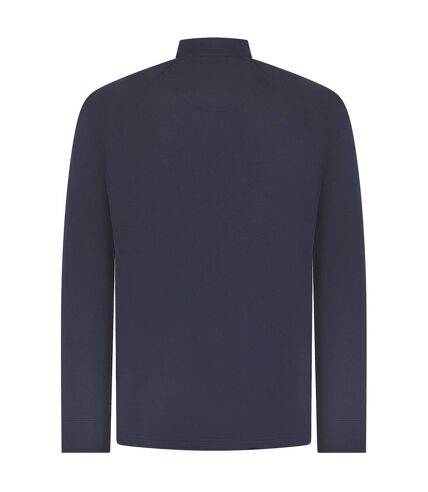 Mens quarter zip long sleeve top navy Henbury