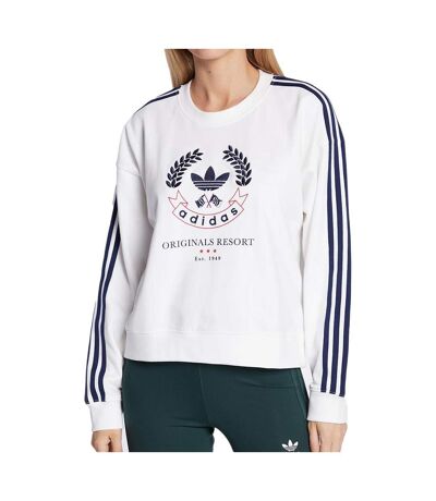 Sweat blanc femme adidas graphic hl6558 - 34