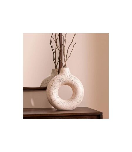 Vase Design en Dolomite Circle 30cm Blanc & Noir