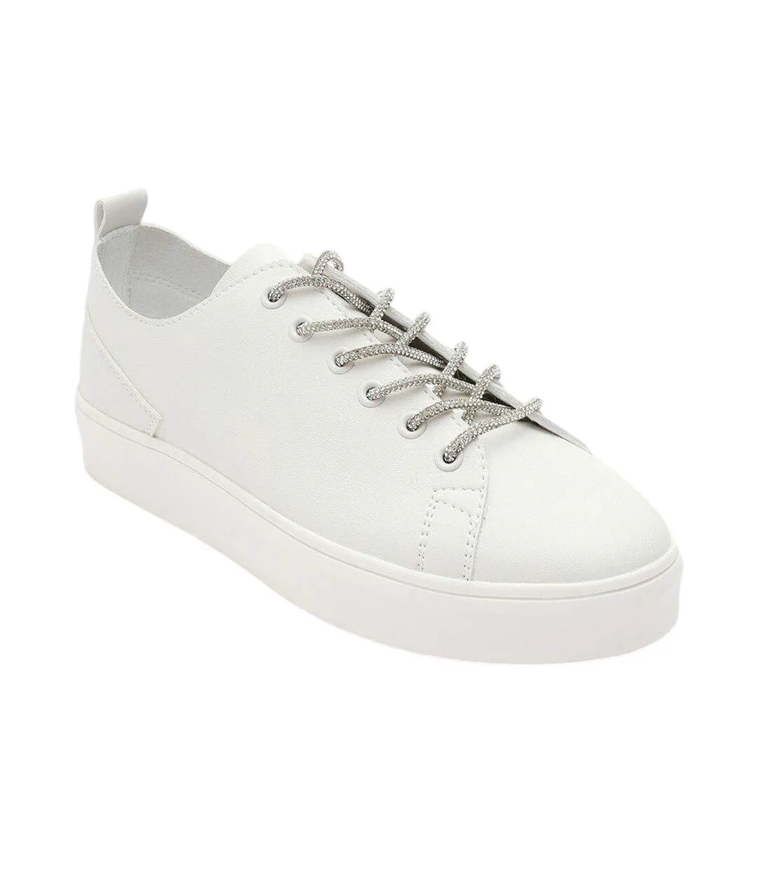 Womens/ladies Lace Detail Trainers White Where´s That From-2
