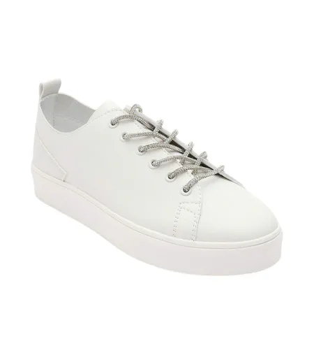 Womens/ladies Lace Detail Trainers White Where´s That From