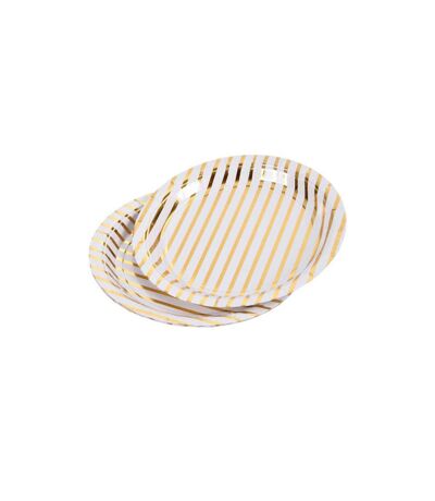 Lot de 6 Assiettes en Carton Gold Pattern 18cm Or