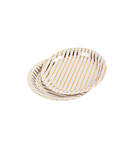 Lot de 6 Assiettes en Carton Gold Pattern 18cm Or